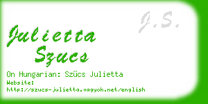 julietta szucs business card